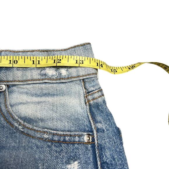 Revice (Revolve) 90s Cutoff High Waisted Jean Shorts Distressed Raw Hem Size 27 - Picture 12 of 13